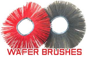 rotary brushes, rotary wafer brush, wafer brushes